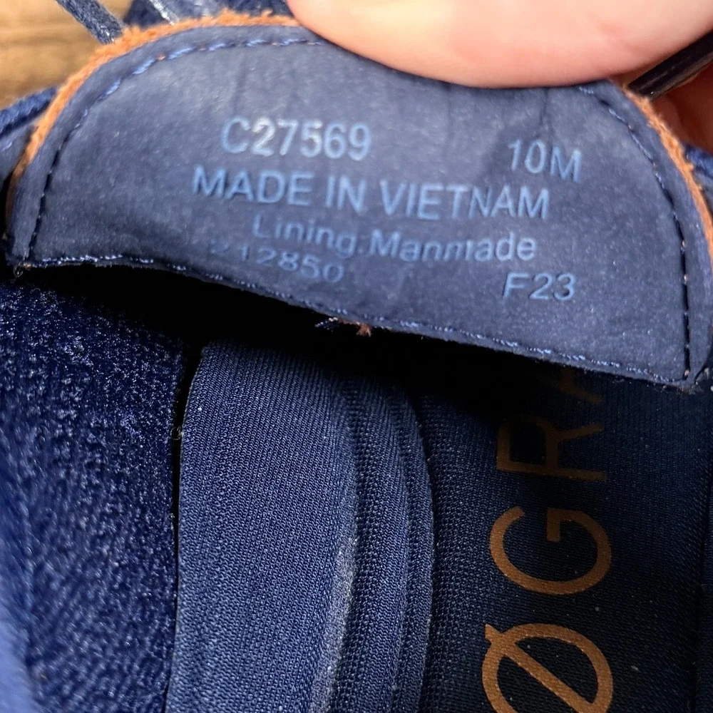 Cole Haan Zerogrand Stitchlite Oxford Shoes Mens 10M Navy Blue Wingtip C27569